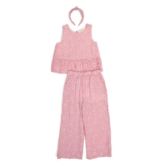 B TWEEN Strawberry Girls 2pc Woven Tank And Wide Leg Pants Set With Headband - Picture 1 of 2